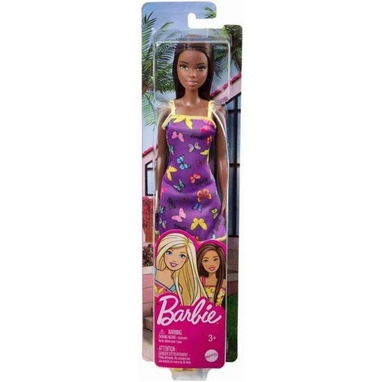 Barbie Şık Barbie Mor Kelebekli Elbiseli