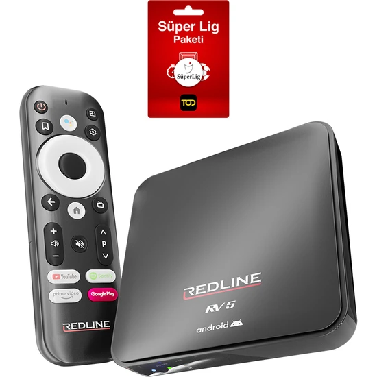 Redline Rv 5 Android TV Box - 3 Aylık Tod Süper Lig Paketi