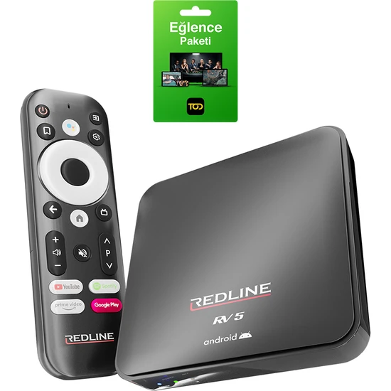 Redline Rv 5 Android TV Box - 12 Aylık Tod Eğlence Paketi