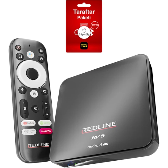 Redline Rv 5 Android TV Box - 3 Aylık Tod Taraftar Paketi