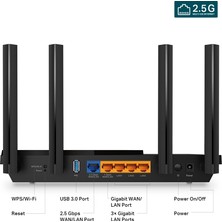 TP-Link Archer AX55 Pro, AX3000 Mbps 2.5G Portlı Multi-Gigabit Wi-Fi 6 Router, Fiber Destekli, 2.5G Port, Çift Bant, MU-MIMO, VPN Destekli, USB 3.0 Port, Oyun için İdeal Xbox/PS4/8K Steam, HomeShield