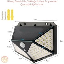 Ergin Toptan Hareket Sensörlü Güneş Enerjili LED Aydınlatma Dış Mekan Bahçe 100 LED Li