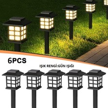 Ergin Toptan Güneş Enerjili Solar 5W Çim Armatürü Gün Işığı Sarı LED 6 Lı Set