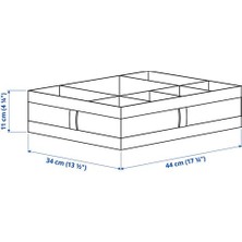 IKEA Akdeniz Skubb Bölmeli Kutu, Beyaz, 44X34X11 cm Hurç