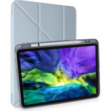 Peeq iPad Pro 12.9 2021 Kılıf Kalemlikli Tri Folding Smart Katlanabilir Standlı 360 Tam Koruma Kılıf