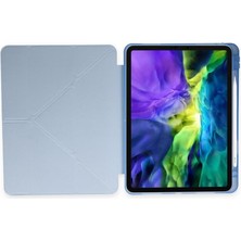 Peeq iPad Pro 12.9 2021 Kılıf Kalemlikli Tri Folding Smart Katlanabilir Standlı 360 Tam Koruma Kılıf