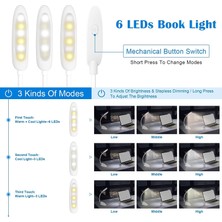 Breeze Okuma Lambası Siyah, 6 Led'li Usb Şarjlı Okuma Işığı Lambası (Yurt Dışından)