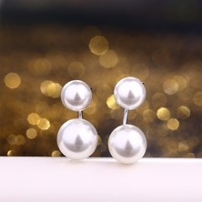 Breeze Yl Kadın Çift Inci Küpeler 25 Ayar Gümüş Çift Inci Küpe Inci Ön Arka Tatlı Su Kültürlü Inci 7 Mm/9 Mm Saplama Küpe (Yurt Dışından)