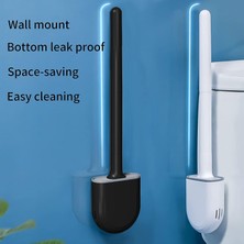 Breeze Düz Silikon Tuvalet Fırçası 2'Li Paket, Duvara Monte Tuvalet Fırçası, Tuvalet Fırçası Ve Tutucusu Ve Damlama Durdurucu Tabanı (Siyah + Beyaz) (Yurt Dışından)