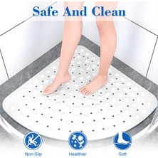 Breeze Şeffaf Üçgen Duş Paspası Bölümü, Kaymaz Ve Küflenmeye Karşı Dayanıklı, Masaj Efektli, Drenaj Delikli, Pvc, Beyaz, Küçük (Yurt Dışından)