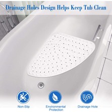 Breeze Şeffaf Üçgen Duş Paspası Bölümü, Kaymaz Ve Küflenmeye Karşı Dayanıklı, Masaj Efektli, Drenaj Delikli, Pvc, Beyaz, Küçük (Yurt Dışından)