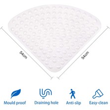 Breeze Şeffaf Üçgen Duş Paspası Bölümü, Kaymaz Ve Küflenmeye Karşı Dayanıklı, Masaj Efektli, Drenaj Delikli, Pvc, Beyaz, Küçük (Yurt Dışından)