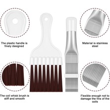 Breeze Saç Kremi Kondenser Kanatlı Tarak, Kanat Temizleme Fırçası Klima Kanat Temizleyici Buzdolabı Bobin Temizleme Çırpma Fırçası Metal Kanatlı Evaporatör Radyatör Tamir Aleti (2) (Yurt Dışından)