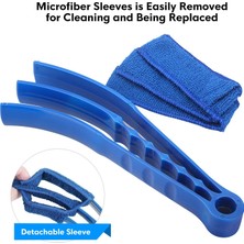 Breeze Pencere Kör Temizleyici Silgi Fırça Seti 2'Li Paket Mikrofiber Kollu Fırça - Pencere Panjurları Için Kör Temizleme Araçları Klima Jaluzi Tozu (Yurt Dışından)