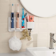 Breeze Simpletome Stick-On Elektrikli Diş Fırçası Tutucu Duvara Monte Jilet Askı Banyo Organizatör Abs (Beyaz) (Yurt Dışından)