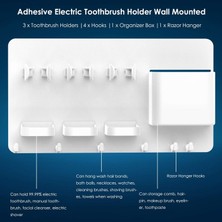 Breeze Simpletome Stick-On Elektrikli Diş Fırçası Tutucu Duvara Monte Jilet Askı Banyo Organizatör Abs (Beyaz) (Yurt Dışından)