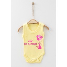 Ada Bebek Çocuk Adabebek  Pamuk Organik Anne Ben Geliyorum Askılı Badi Bebek Zıbın