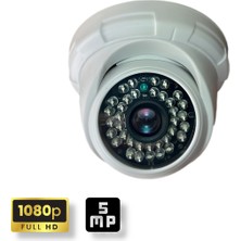 Qromax  3 Kameralı Set - İnsan Yüz Araç Tanımalı Hareket Algılayan 5 MP SONY Lensli 36 IR Ledli DOME İç Mekan 1080P FULLHD Güvenlik Kamerası Seti D136B