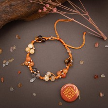 Osmanlı Doğal Taş Sakral Çakra Doğal Taş Bileklik - Kaplan Gözü-Rutilli Kuvars-Sitrin-Akik-Kalsit-Aventurin