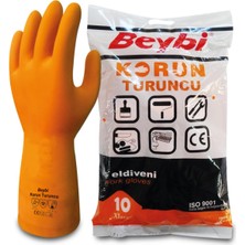 Beybi Korun Lateks Iş Eldiveni No: 9 Turuncu - 1 Çift