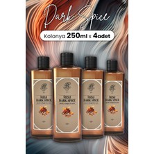 Rebul Dark Spice 250 ml x 4 Cam Şişe Kolonya Tütün Kokusu ve 80 Derece Ferahlık