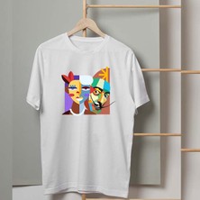 Mor Mürekkep Salvador Dali Tasarım Baskılı Erkek Tshirt