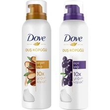 Dove Köpük Duş Jeli Argan Yağı 200 ml x1 + Dove Duş Köpüğü Açai Yağı 200ml x1