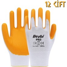 Beybi Polyester-Nitril Iş Eldiveni Pn3 No: 10 Sarı - 12 Çift
