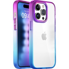 Buff iPhone 15 Pro Max Air Bumper Rainbow Kılıf Blue Purple