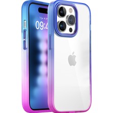 Buff iPhone 15 Pro Max Air Bumper Rainbow Kılıf Pink Blue