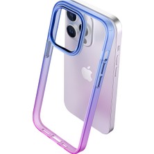 Buff iPhone 15 Pro Max Air Bumper Rainbow Kılıf Pink Blue