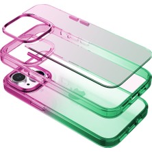 Buff iPhone 15 Plus Air Bumper Rainbow Kılıf Pink Green