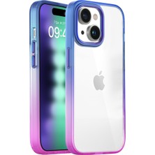 Buff iPhone 15 Plus Air Bumper Rainbow Kılıf Pink Blue