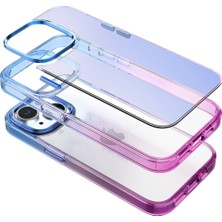 Buff iPhone 15 Plus Air Bumper Rainbow Kılıf Pink Blue