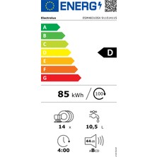 Electrolux ESM48310SX D Enerji Sınıfı 8 Program 14 Kişilik Bulaşık Makinesi Inox