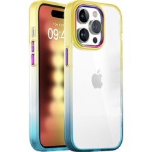 Buff iPhone 15 Pro Air Bumper Rainbow Kılıf Yellow Green