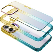 Buff iPhone 15 Pro Air Bumper Rainbow Kılıf Yellow Green