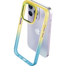 Buff iPhone 15 Pro Air Bumper Rainbow Kılıf Yellow Green