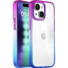 Buff iPhone 15 Plus Air Bumper Rainbow Kılıf Blue Purple