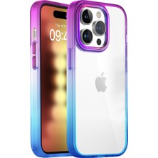 Buff iPhone 15 Pro Air Bumper Rainbow Kılıf Blue Purple