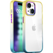 Buff iPhone 15 Plus Air Bumper Rainbow Kılıf Yellow Green