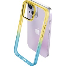 Buff iPhone 15 Plus Air Bumper Rainbow Kılıf Yellow Green