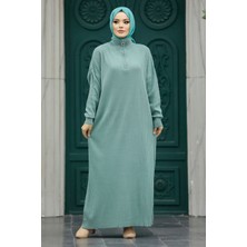 Neva Style Mint Tesettür Triko Elbise 34310MINT
