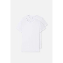 Dagi Beyaz D5120 Compact O Yaka T-Shırt 2'li