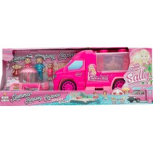 Sally Karavan Kamp Seri̇si̇ Fi̇gürlü Oyun Seti̇ Koyu Pembe