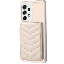 Hello-U Samsung Galaxy A13 Manyetik Snap Düğmesi Telefon Vaka Kickstand Tpu+Pu Deri Telefon Kart Tutucu ile (Yurt Dışından)