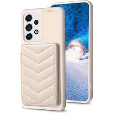 Hello-U Samsung Galaxy A13 Manyetik Snap Düğmesi Telefon Vaka Kickstand Tpu+Pu Deri Telefon Kart Tutucu ile (Yurt Dışından)