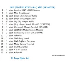 Eğiteklab 2WD Çizgi Izleyen Araç Kiti (Demonte)