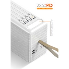 Powerway  120.000 Mah Pd 22.5W Hızlı Şarj Dahili Kablolu Gerçek 120.000 Mah Siyah Trafo Powerbank