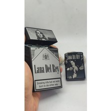 Giftoloji Lana Del Rey Işlemeli Trend Sigara Kutusu ve Benzinli Çakmak Takım - Lana Del Rey Severlere Özel Set